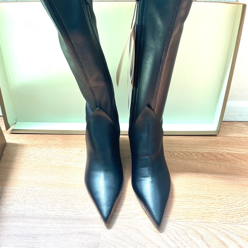 Burberry Leather Knee High Black Boots Size: 38.5 - Picture 2 of 10